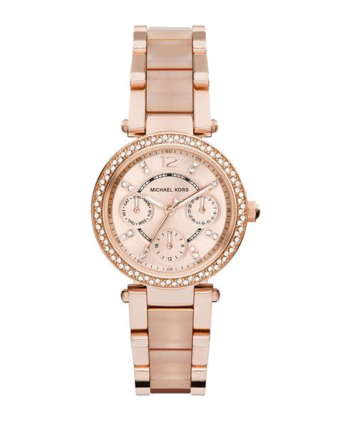 michael kors gold rose horloge|michael kors parker rose gold.